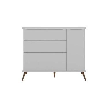 Imagem de Cômoda Infantil 1 Porta 3 Gavetas Valência-Cinza Acetinado - ÉdeCasaMó