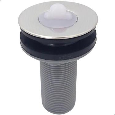 Imagem de Valvula Lavatorio 7/8 ABS E Inox Banheiro Ralo Simples Tampa Silicone 