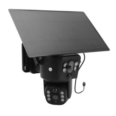 Imagem de Câmera de Segurança Solar 8MP 4K Com Lente Dupla, Visão Noturna Em Cores, Conversa Bidirecional para Segurança Externa