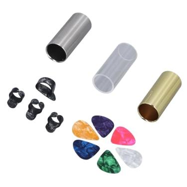 Imagem de Slides de Guitarra de Latão Acrílico de Aço Inoxidável Com Palhetas, Excelente Ressonância e Som Brilhante para Qualquer Instrumento de Cordas, Slide Guitar, Banjo, Ukulele