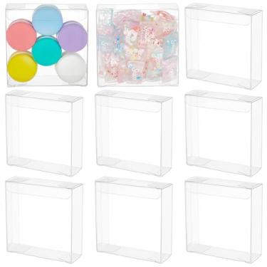 Imagem de BENECREAT 20 caixas de presente transparentes, 9 x 8,9 x 3 cm caixas de lembrancinhas de casamento de PVC para chocolate doce, presente de aniversário, lembrancinha de festa, embalagem de presente de
