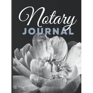 Imagem de Hardcover Notary Journal: 8.5x11 Large Notarial Logbook/With 200 Numbered Pages - Two Records Logs Per Page / 400 Records/Modern Black White ... Photo/Ledger Book Gift For Signing Agents
