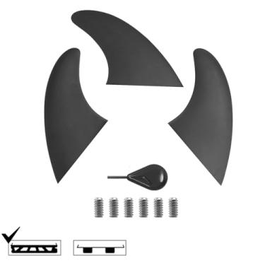 Imagem de Generic Conjunto de 3 quilhas de prancha de surf com 1 parafuso de barbatana sem ferramenta - barbatanas de propulsão reforçadas com fibra de vidro para longboard, prancha de surf de topo macio e