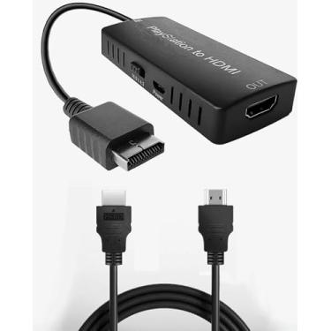 Imagem de Cabo adaptador PS2 para HDMI – Suporte 4:3/16:9 Interruptor de proporção de tela para PlayStation 1/2 HD Link Cable - Conversor HDMI