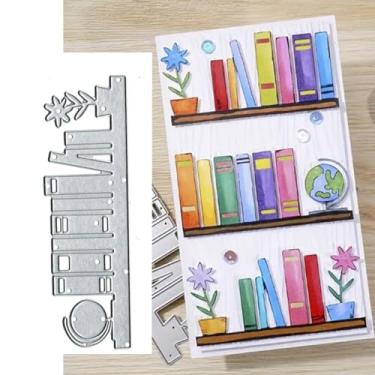 Imagem de Estante de livros de flores, globo de metal, envasamento de flores, matrizes de corte, estêncil, faça você mesmo, scrapbooking, papel decorativo em relevo, scrapbook, cartões