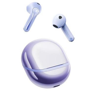 Imagem de SoundPEATS Air5 Fones de ouvido sem fio com redução de ruído ambiental adaptável, Bluetooth 5.4 com 6 mics, controlador de 13 mm, AI e CVC V8.0, 30 horas (roxo)