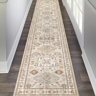 Imagem de Pauwer Tapete de corredor 5 x 25 cm antiderrapante lavável tapete de baixa película, tapete vintage envelhecido, tapete de cozinha de corredor que não cai, sala de estar, hall de entrada, quarto,