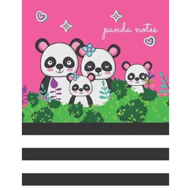 Imagem de Panda Notes: Notebook/Panda Bear Family on Hot Pink and Stripe Cover/College Ruled 8.5x11 Letter Size / 120 Blank Lined Pages for Back To School/Work/Journaling/Writing/Note Taking