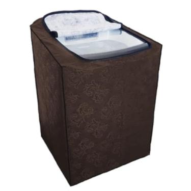 Imagem de Capa para Máquina de Lavar, 8kg 9kg 10kg 11kg 12kg, Impermeável, Flanelada, Abertura c/Ziper, Marrom