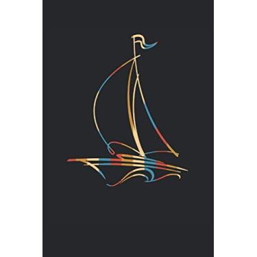 Imagem de One Line Art Line Art Sailboat Sailing Ship Captain Sailing Boat Oder: Ruzz book - funny line art sailboat seafor design, retro gift idea - A5 (6x9) - ... puzzle, note, book, sketch, planner, birthday