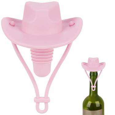 Imagem de Biiange Rolha de vinho de silicone rosa, rolhas de vinho de silicone engraçadas, tampa de garrafa à prova de vazamento para vinho, uísque e rum, etc
