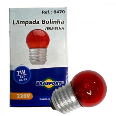 Imagem de Lampada Bolinha Brasfort 7Wx220V. Vermelha - Kit C/25 Pecas, 220V