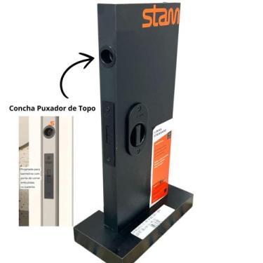 Imagem de Fechadura Porta Correr Embutida Banheiro C/ Concha De Topo - stam