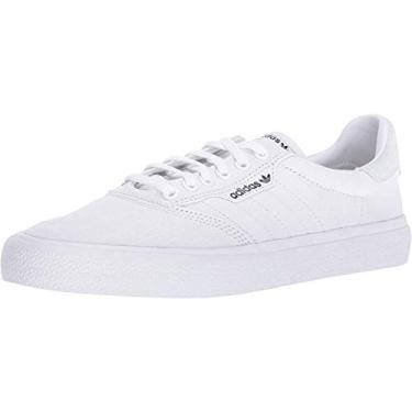 Imagem de adidas Originals Tênis masculino 3MC de modelagem regular inspirado no skate, branco/dourado metálico, 48, Branco/Ouro metálico