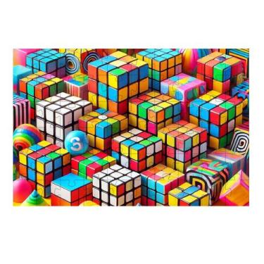 Imagem de Quebra-Cabeça Cubo Mágico de 60 peças Educativo e Cognitivo - Coleção 