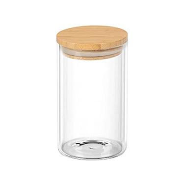 Imagem de Porta mantimento redondo em vidro borossilicato com tampa em bambu 150ml D5.5xA11,5cm-transparente - Dynasty- Full Fit