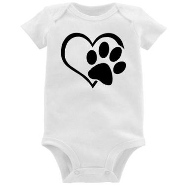 Imagem de Body Bebê Coração Patinha - Foca na Moda, Branco, GG