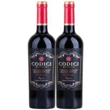 Imagem de Kit 2 Garrafas Vinho Tinto Codici Primitivo Puglia 750ml - MGM