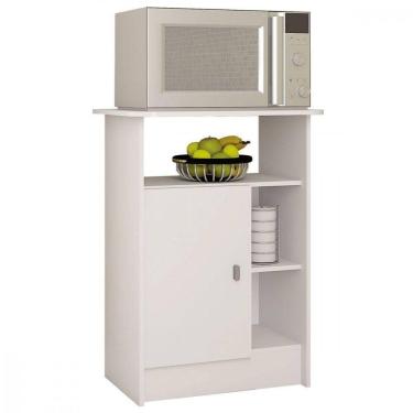 Imagem de Balcão De Cozinha Gramado Com 1 Porta Atualle Móveis Branco Brilho