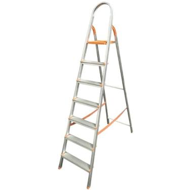 Imagem de Escada De AlumíNio De 7 Degraus Para Uso DoméStico, Escada Em Espinha De Peixe 206cm