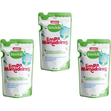 Imagem de Limpa Mamadeiras Detergente Orgânico E Vegano Refil Kit 3 Bioclub