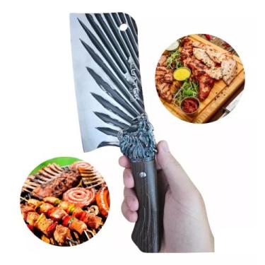 Imagem de Cutelo, Faca e Facão Culinária de Luxo Cabo de Madeira com Detalhes em