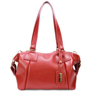 Imagem de Bolsa Feminina Bowling Média em Couro Legitimo Road Seven, Vermelho