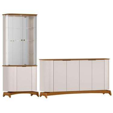 Imagem de Kit Aparador Buffet com Cristaleira Para Sala de Jantar Verbena N01 Of