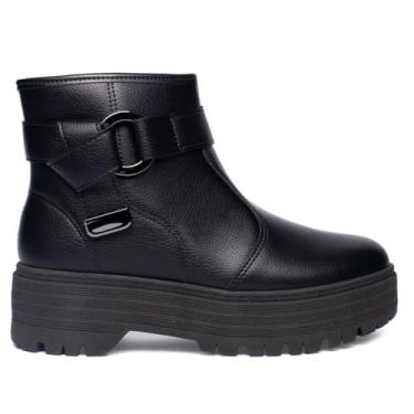 Imagem de Bota Coturno Feminina Moleca Solado Alto Preto - 34