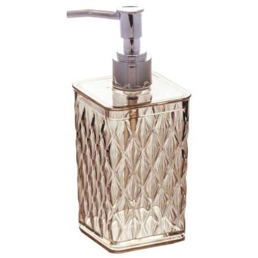 Imagem de Porta Sabonete Líquido e Álcool Gel de Plástico Cristal Glamour âmbar 