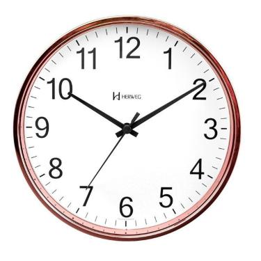 Imagem de Relógio Parede Quartz Herweg Liso 22cm 660139 Rosé - Rosé