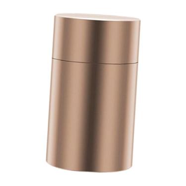 Imagem de SiaBiced Contêiner de armazenamento de alumínio portátil moderno compacto recipiente de traje metal lata de metal para biscoito de açúcar na da cozinha, Ouro