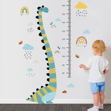 Imagem de Adesivo de tabela de altura de animais da selva para crianças, tabela de crescimento, adesivos de parede, desenhos animados, girafa, elefante, régua de medição de altura, decoração de parede para