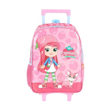 Imagem de Mochila 2 Em 1 Rodas Costas Moranguinho Oficial Ic41152 Azul