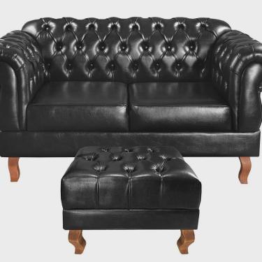 Imagem de Namoradeira com Puff Duquesa Decorativo Chesterfield Capitonê