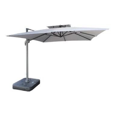 Imagem de Ombrelone Lateral Trancoso Tulum Fratini 300 cm Aluminio Capa Poliéster Cinza Base Lateral Plus HDPE