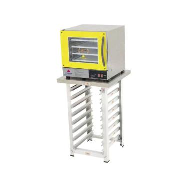 Imagem de Kit - Forno Turbo Elétrico Fast Oven PRP-004 Plus 127V Amarelo + Bancada MES-004 - Progás