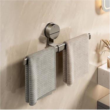 Imagem de Toalheiro, suporte de parede com ventosa, sem perfuração, barra de toalha de liga de alumínio, para banheiro, quarto, cozinha, hotéis, 50cm