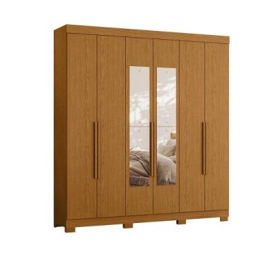 Imagem de Guarda Roupa Vinci Casal com Espelho 6 Portas 2,00M Altura Móveis Alba