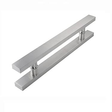 Imagem de Maçaneta de porta de vidro de aço inoxidável escovado manípulo de porta de correr para sala de conferências manípulo de porta de duche hotéis escritórios lojas maçaneta de porta / 800 mm ()