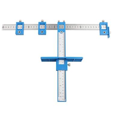Imagem de Furadeira localizadora de perfuração, régua de aço inoxidável com controle deslizante, precisão de 1 mm e removível e, para marcenaria, carpintaria e mais