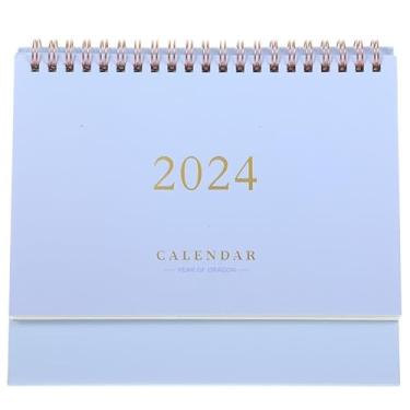 Imagem de Mesa de pé calendário 2024 desktop pequeno planejador mensal mesa escritório mini mesa agenda parede decorativa diária (Roxo)