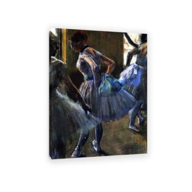 Imagem de SDYJ6GSW Edgar Degas Prints Preparation for Class Giclee Canvas Art Print Impressionism Wall Art Ballerina Poster Vintage Edgar Degas Decoração de parede 110x80cm (109.2x78.7 cm) Moldura interna