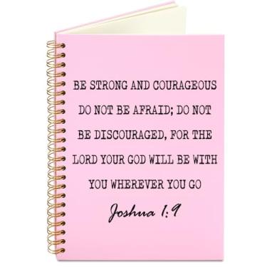 Imagem de FOKCBOCM Inspirational Bible Verse Notebook, Christian Scripture Journal for Women & Men, Joshua 1:9 Christian Gifts, Encouraging Faith-Based Gifts for Friends Coworkers Prayer Spiral Notebooks-DFB37