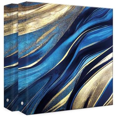 Imagem de Fichário de 3 anéis, fichário de três anéis para papel tamanho carta, fichário redondo de 2,5 cm com divisórias, organizador de fichário de capa dura decorativo fofo (pacote com 2)