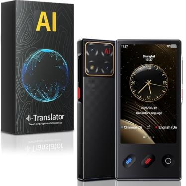 Imagem de Dispositivo tradutor de idiomas, sem necessidade de WiFi, suporta ChatGPT, tradutor bidirecional instantâneo de voz 148+ idioma, tradução offline/foto/AI, tradução de voz adequada para viagens de