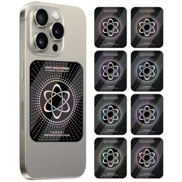 Imagem de Bloqueador EMF para celulares/tablets/notebooks/computador/WiFi/TV/dispositivos eletrônicos, adesivo de proteção Shungite, [reutilizável], [design fino], 6 x 5 x 0 cm, 1,7 g, (8 peças)