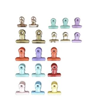 Imagem de molivindy Clipes com chips, clipes para alimentos, 19 pacotes, 2 tamanhos, clipes multicoloridos de aço inoxidável para saco, ganchos de cubo de vedação hermética para todos os fins para escritório