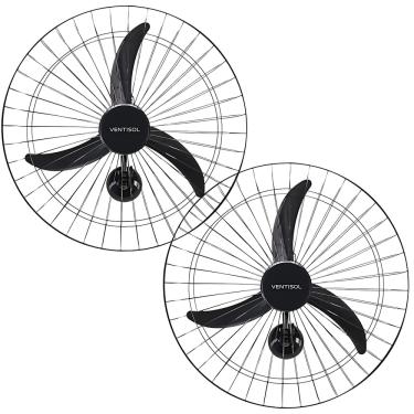 Imagem de Kit 2 Ventilador De Parede Ventisol Oscilante 60cm Premium 3 Pás 200W