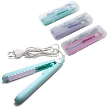 Imagem de Mini Chapinha Ceramic Pro Bivolt | Placas de Cerâmica e Turmalina | Anti-Frizz | Aquece em 30s | Com Estojo de Transporte (verde)